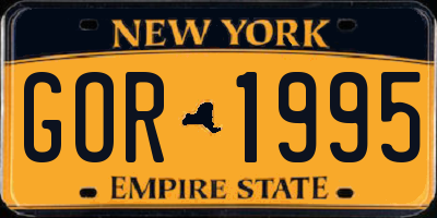 NY license plate GOR1995