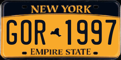 NY license plate GOR1997