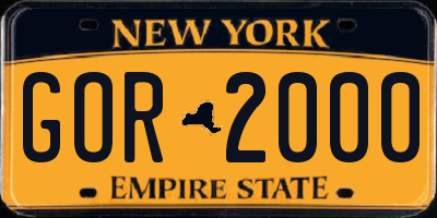 NY license plate GOR2000