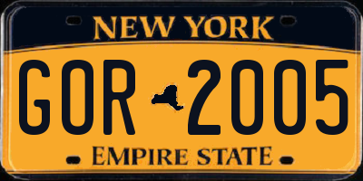 NY license plate GOR2005