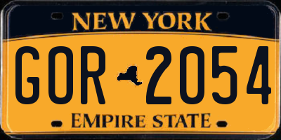 NY license plate GOR2054