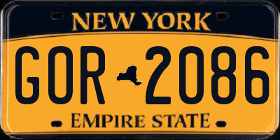 NY license plate GOR2086