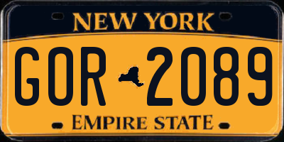 NY license plate GOR2089