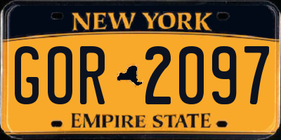 NY license plate GOR2097