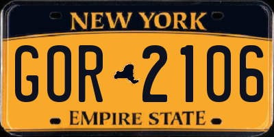 NY license plate GOR2106