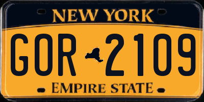 NY license plate GOR2109