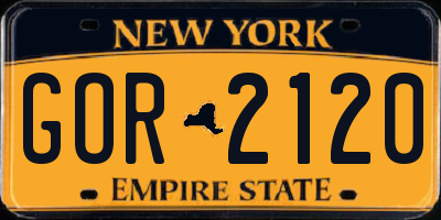 NY license plate GOR2120