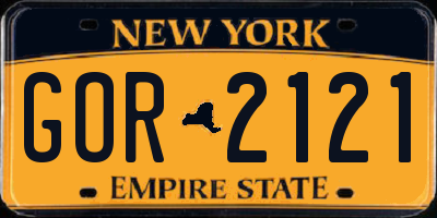 NY license plate GOR2121
