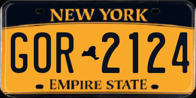 NY license plate GOR2124