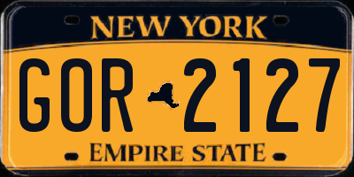 NY license plate GOR2127