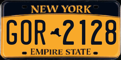 NY license plate GOR2128