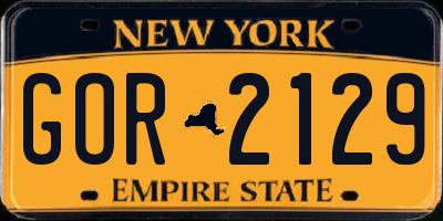 NY license plate GOR2129