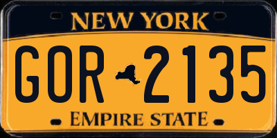 NY license plate GOR2135