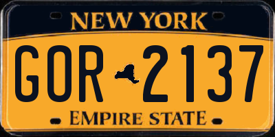NY license plate GOR2137