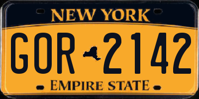 NY license plate GOR2142