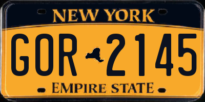 NY license plate GOR2145