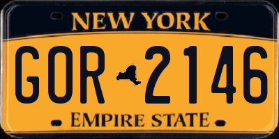 NY license plate GOR2146