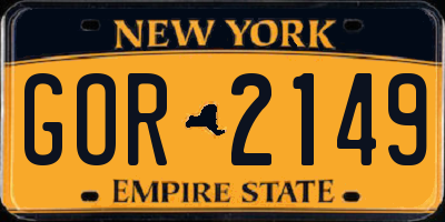 NY license plate GOR2149