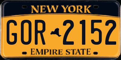 NY license plate GOR2152