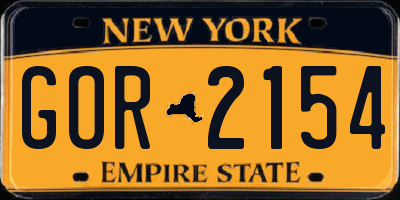 NY license plate GOR2154