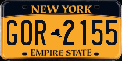 NY license plate GOR2155