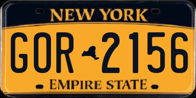 NY license plate GOR2156