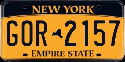 NY license plate GOR2157
