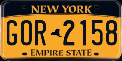 NY license plate GOR2158