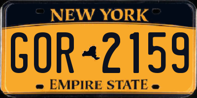 NY license plate GOR2159