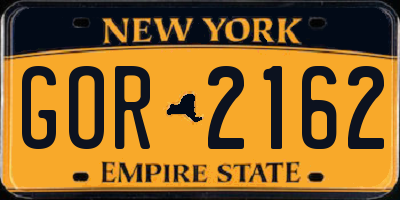 NY license plate GOR2162
