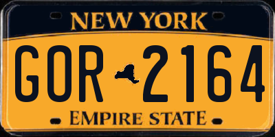 NY license plate GOR2164