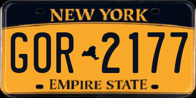 NY license plate GOR2177