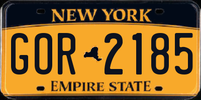 NY license plate GOR2185