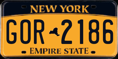 NY license plate GOR2186