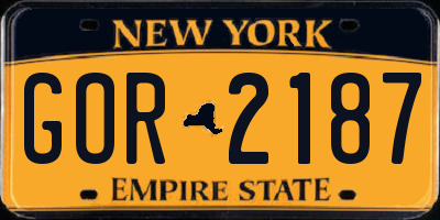 NY license plate GOR2187