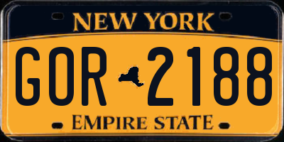 NY license plate GOR2188