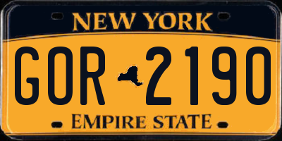 NY license plate GOR2190