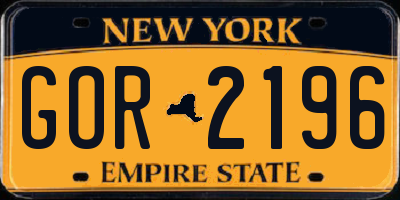 NY license plate GOR2196