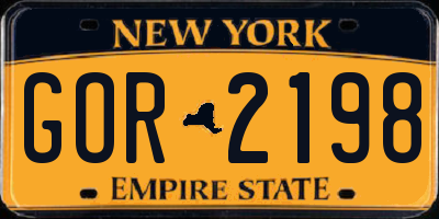 NY license plate GOR2198