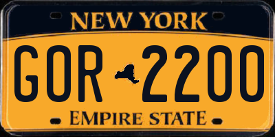 NY license plate GOR2200
