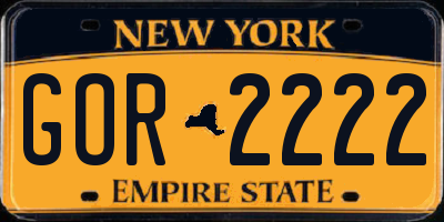 NY license plate GOR2222