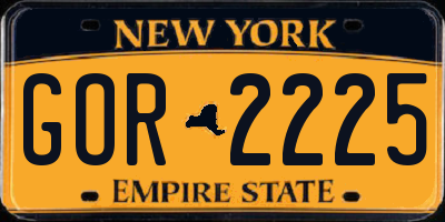 NY license plate GOR2225