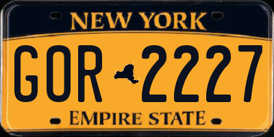 NY license plate GOR2227