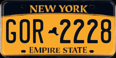 NY license plate GOR2228
