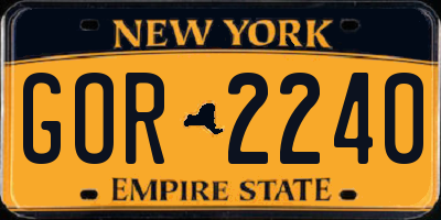 NY license plate GOR2240