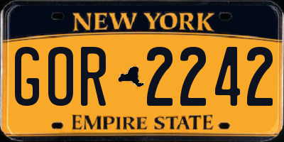 NY license plate GOR2242