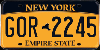 NY license plate GOR2245