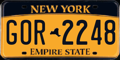 NY license plate GOR2248