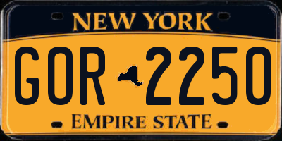 NY license plate GOR2250