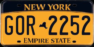 NY license plate GOR2252